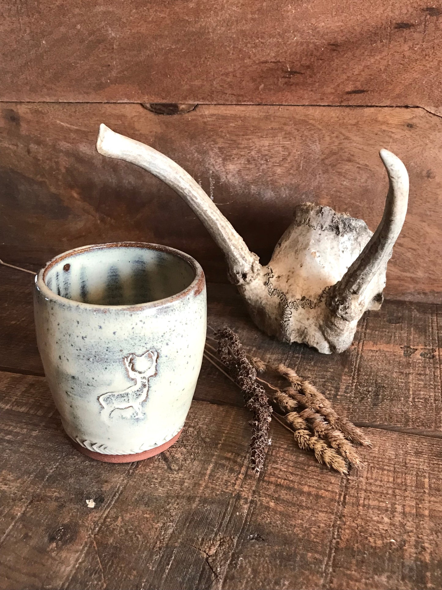 Rustic Wild Buck Tumbler ~ 6 oz~ Birch Brown