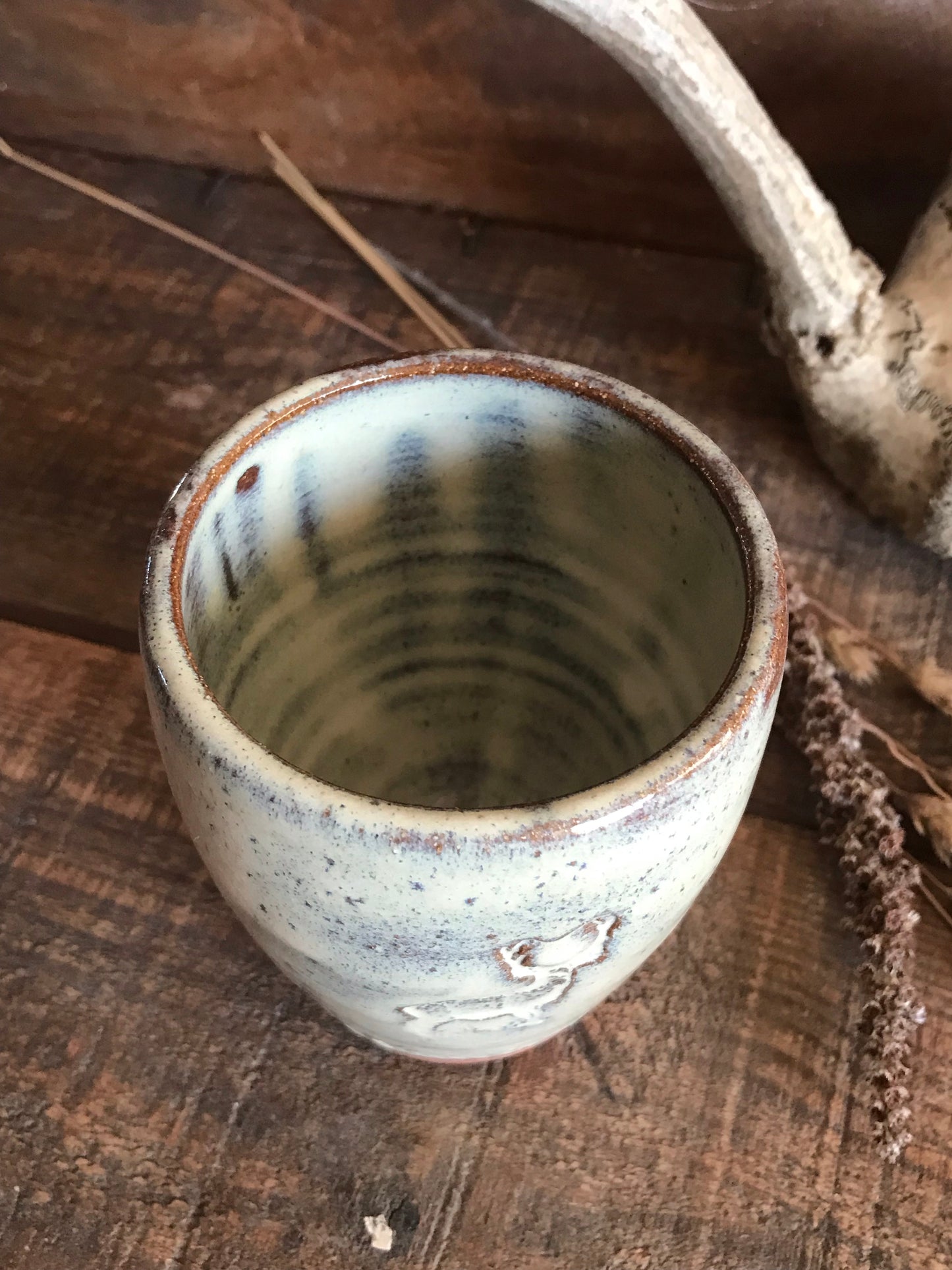 Rustic Wild Buck Tumbler ~ 6 oz~ Birch Brown