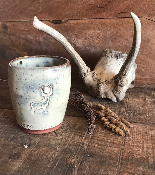 Rustic Wild Buck Tumbler ~ 6 oz~ Birch Brown